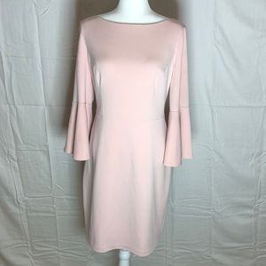 Pale pink Vince Camuto dress trumpet sleeves